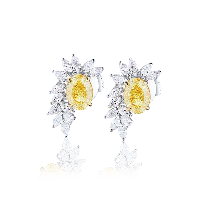 DeRosa DIAMOND EARRINGS 1.68 - 1.71 CT FANCY LIGHT YELLOW/VVS-VS (GIA) E4904098 1