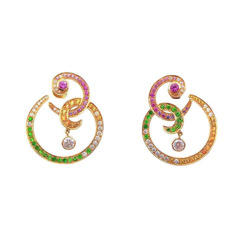 Van Cleef & Arpels. PARADIS EARRINGS MULTICOLOR SAPPHIRES ARN9BS00 1