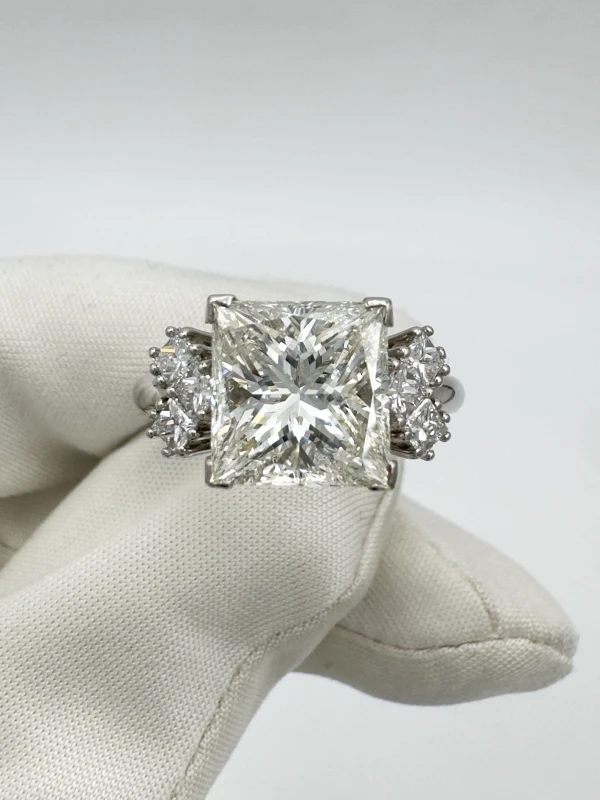 Earrings without a brand PRINCESS DIAMOND 4.00 CT K/VS2 RING (SIZE 54) NN4.00CT K/VS2 2