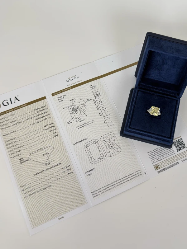 Earrings without a brand DIAMOND 12.69 FANCY YELLOW/VVS2 (GIA) NN12.69 FY/VVS2 6
