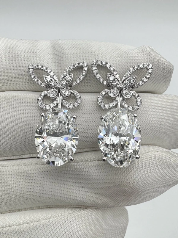 No name OVAL DIAMOND 7.62-7.52 CT E/VS1-VVS2 EARRINGS (GIA) NN7.62-7.52CT 3