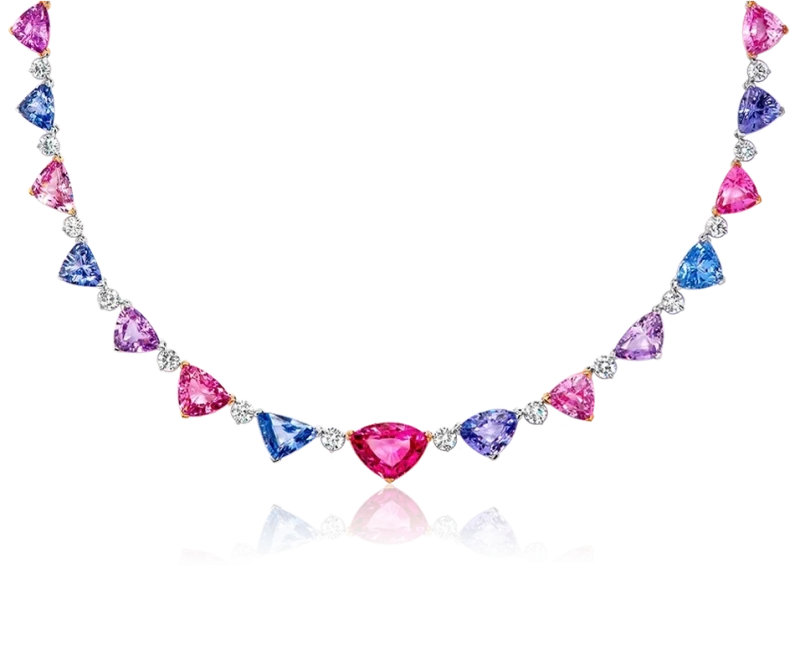 Multi-Colored Spinel and Diamond Necklace