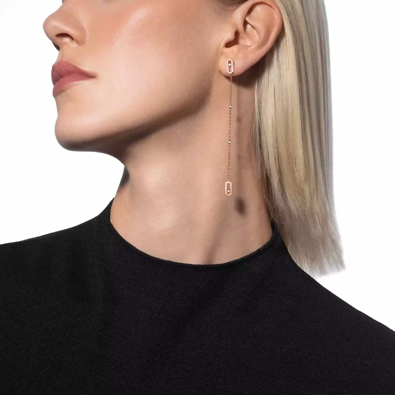 Messika Pendantes Move Uno Boucles d'oreilles Diamant Or Rose 11321-PG 3
