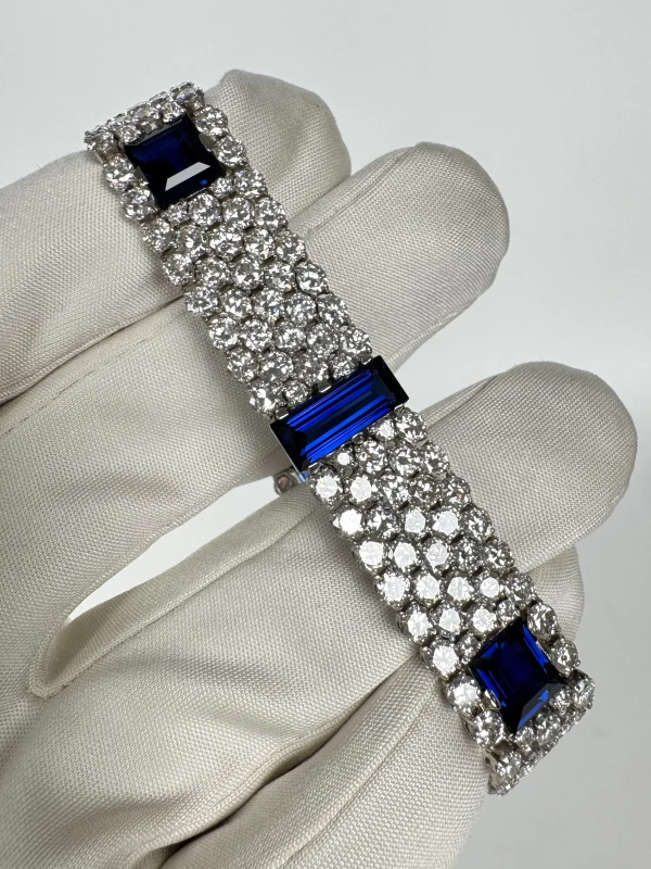 Earrings without a brand ART DECO DIAMOND&SAPPHIRE BRACELET (SIZE 17) NNA.D 2