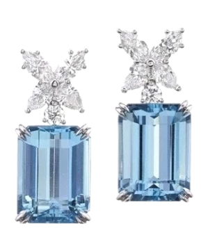 Harry Winston AQUAMARINE MARQUESA EARRINGS 9.19 CT 168199