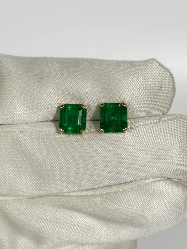 DeRosa ASHER EMERALD 2.55 - 2.38 CT VIVID GREEN EARRINGS (GUILD) E302358 3