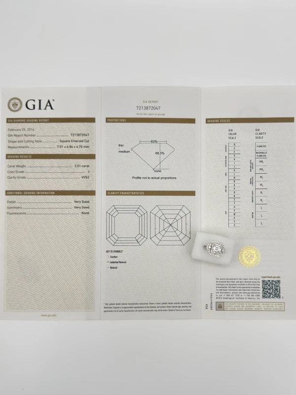 No name EMERALD DIAMOND 2.01 CT J/VVS2 RING (GIA) NN2.01J 4
