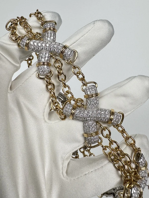 Tiffany & Co X Link Necklace in Yellow Gold and Platinum 60107672 6