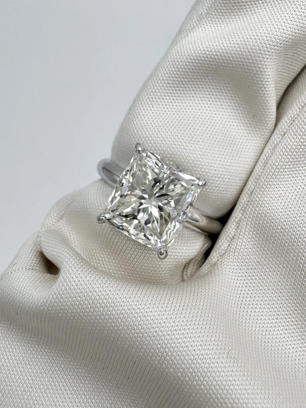 No name CUSHION 5.07 CT J/VS1 DIAMOND RING ( SIZE 52) nn5.07ct-J/VS1 4