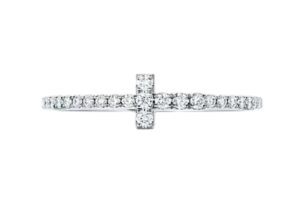 Tiffany & Co Tiffany T Diamond Wire Band Ring in White Gold (SIZE 54) 34902038 1