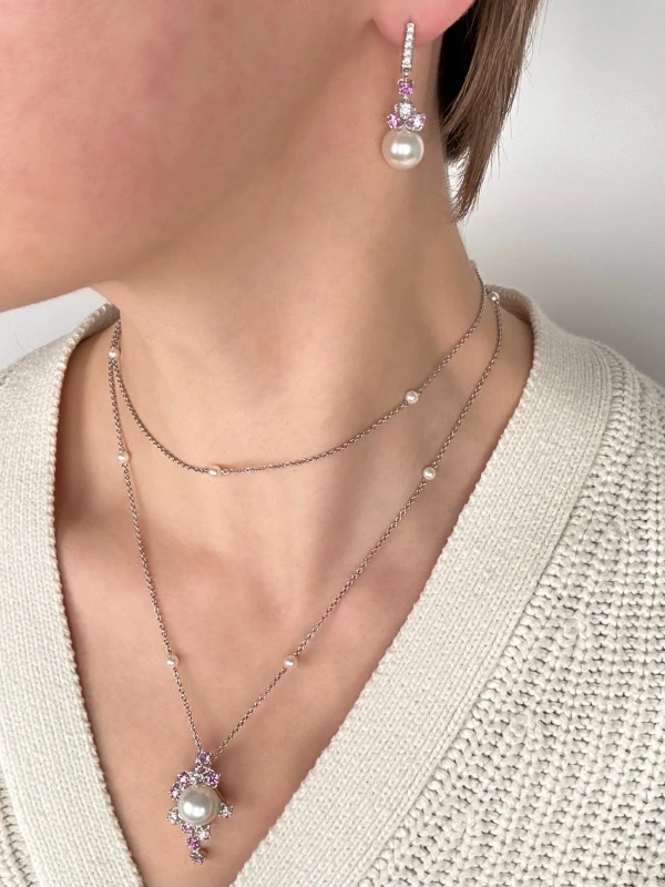 Мikimoto  PEARL DIAMOND & SAPPHIRE SET PEH7030NSW/PPH7129NSW 2