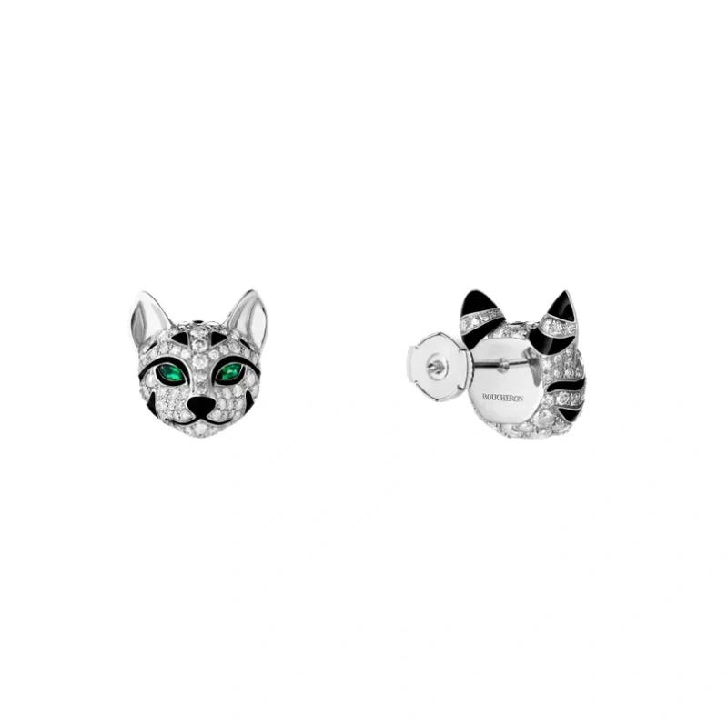 Boucheron Fuzzy, the Leopard Cat stud earrings JCO01659 3