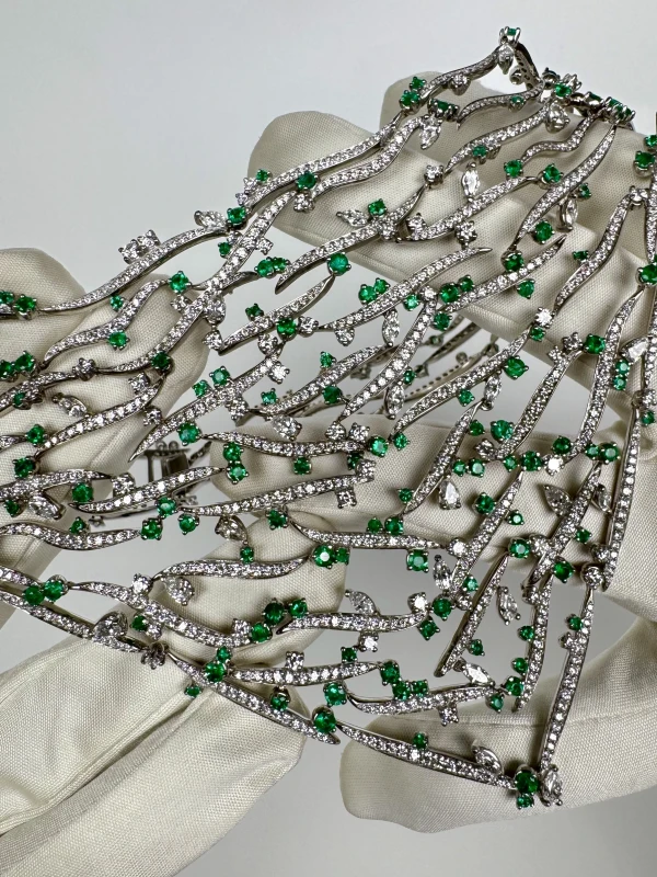No name EMERALD 15.12 CT & DIAMONDS 20.28 CT NECKLACE NN15.12CT 4