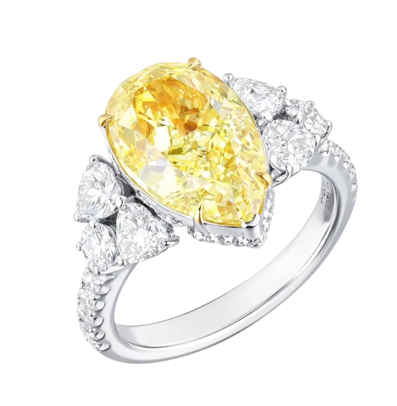 DIAMOND 6.02 CT FANCY LIGHT YELLOW/SI1 RING (GIA)