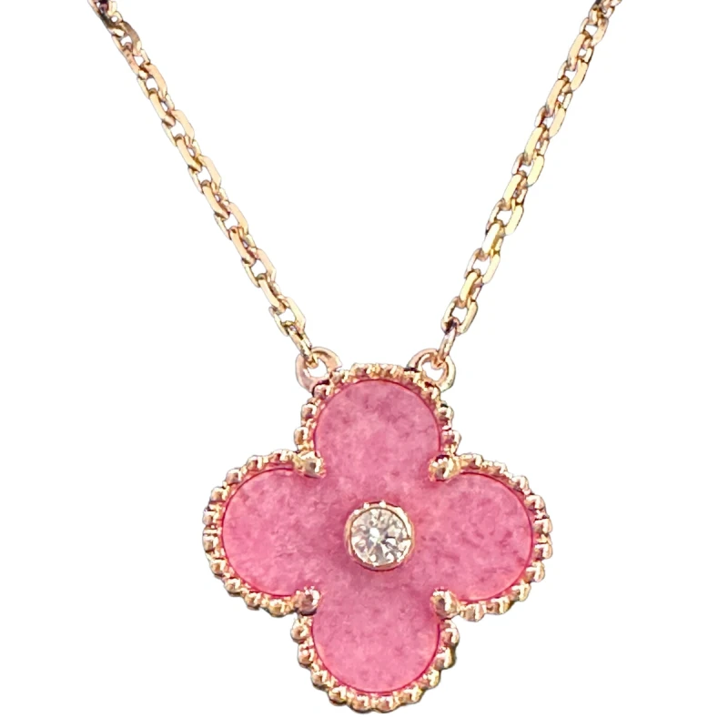 Van Cleef & Arpels. Vintage Alhambra Rhodonite Diamond 2021 Holiday Pendant VCARP7TD00 1