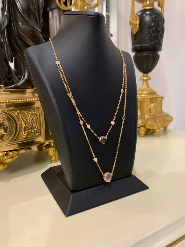 Pasquale Bruni SISSI, SMOKY AND ROSE QUARTZ NECKLACE, ROSE GOLD PB SISSI QUARTZ 10