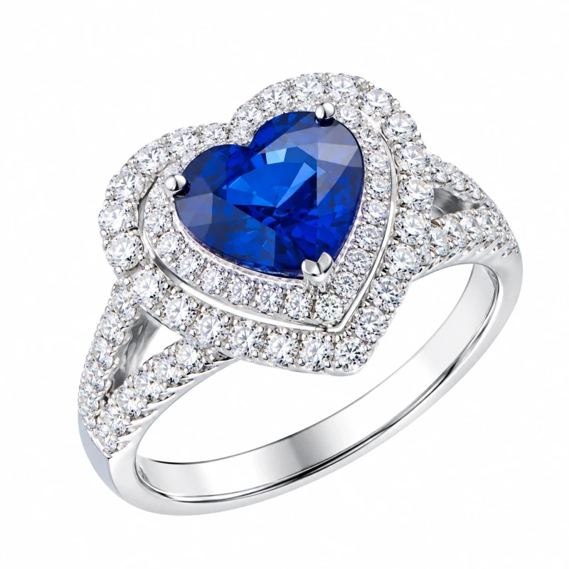 HEART SAPPHIRE 1.60 CT ROYAL BLUE RING (SIZE 51)