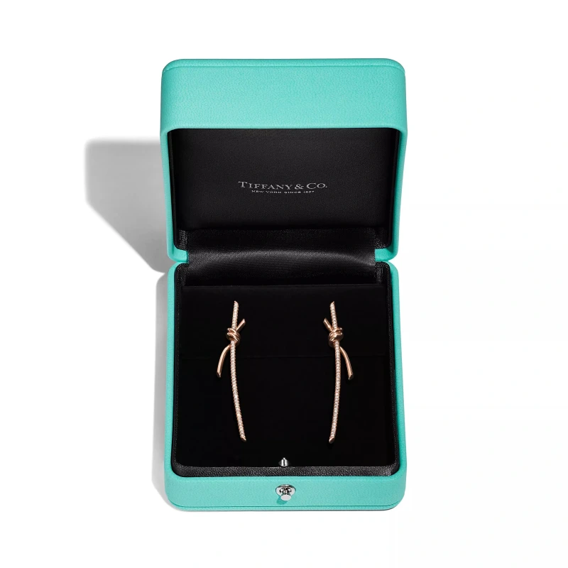 Tiffany & Co Tiffany Knot Drop Earrings in Rose Gold with Diamonds 69526128 3