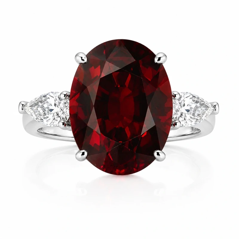 SPESSARTITE GARNET 19.40 CT ORANGY RED RING (GIT) SIZE 51
