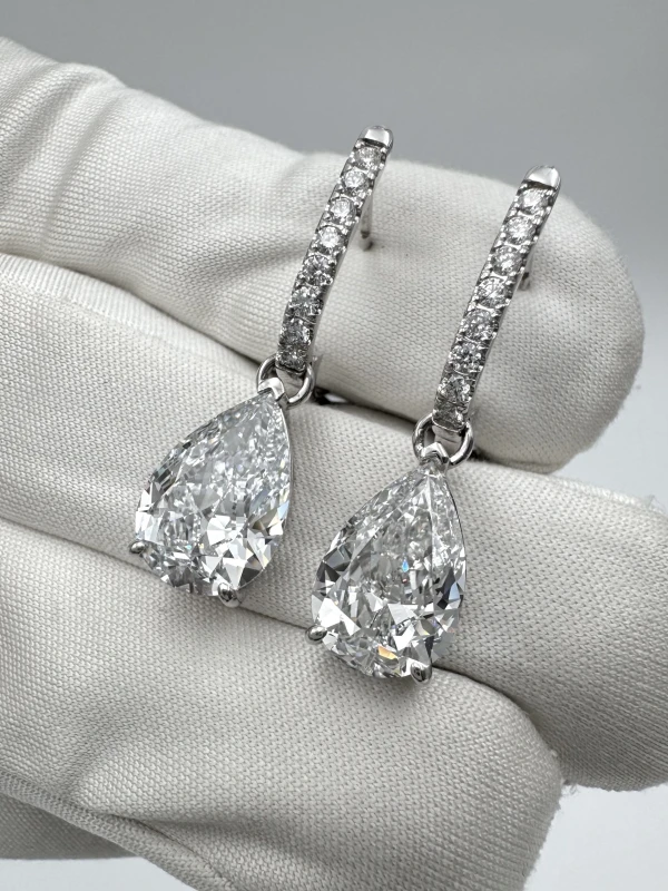 No name PEAR DIAMOND 3.01 - 3.22 CT D-E/INTERNALLY FLAWLESS EARRINGS (GIA/TYPE IIa) NN-3.01-3.22 7