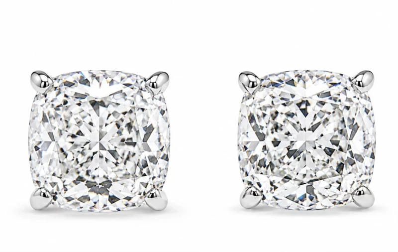 CUSHION DIAMOND 2.01-2.01 CT G/VS2 EARRINGS (GIA)