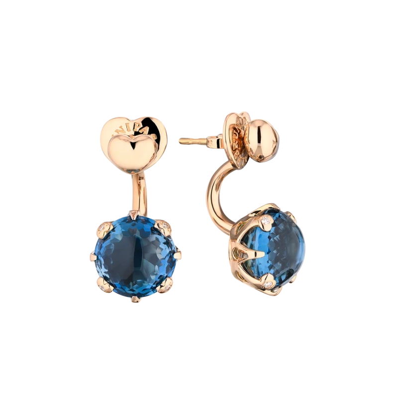 Sissi Io Amo Topaz & Diamonds Rose Gold Earrings