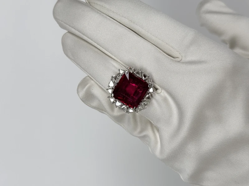RalfDiamonds TOURMALINE 18.47 CT & DIAMOND RING RD18.47CT 5