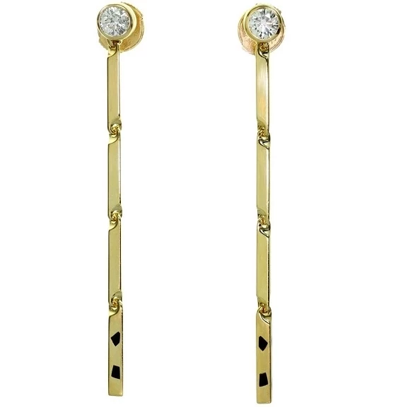 Cartier PANTHERE DIAMOND YELLOW GOLD LACQUER DROP EARRINGS PANTHERE EARRINGS 