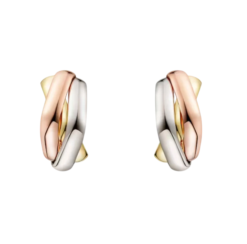 Trinity earrings, cushion-shaped