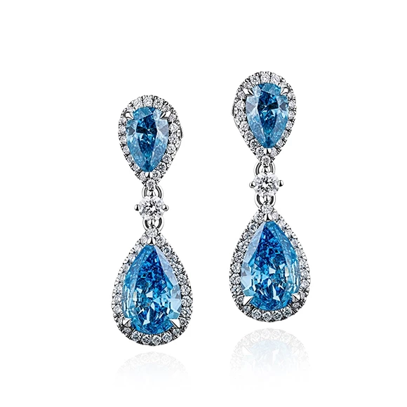 Earrings without a brand С БРИЛЛИАНТАМИ 2.58 CT F.V.G.B/VS2 - 2.00 CT F.V.G.B/VS2 2.58 CT F.V.G.B/VS2 - 2.00 CT F.V.G.B/VS2