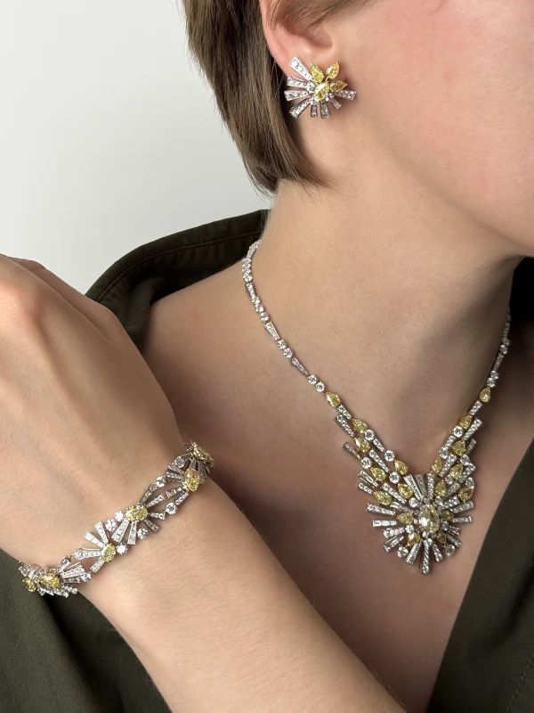 Graff YELLOW AND WHITE DIAMOND 63.78 CT SET RGN330 2