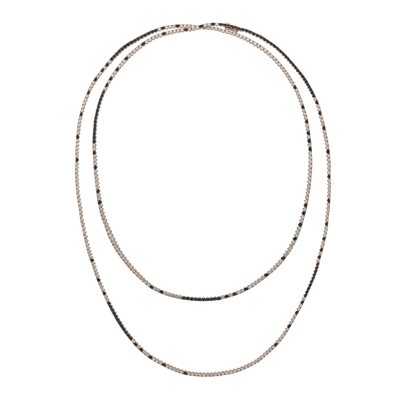 Crivelli WHITE&BLACK DIAMOND 22.30 CT NECKLACE , ROSE GOLD 30-2 1