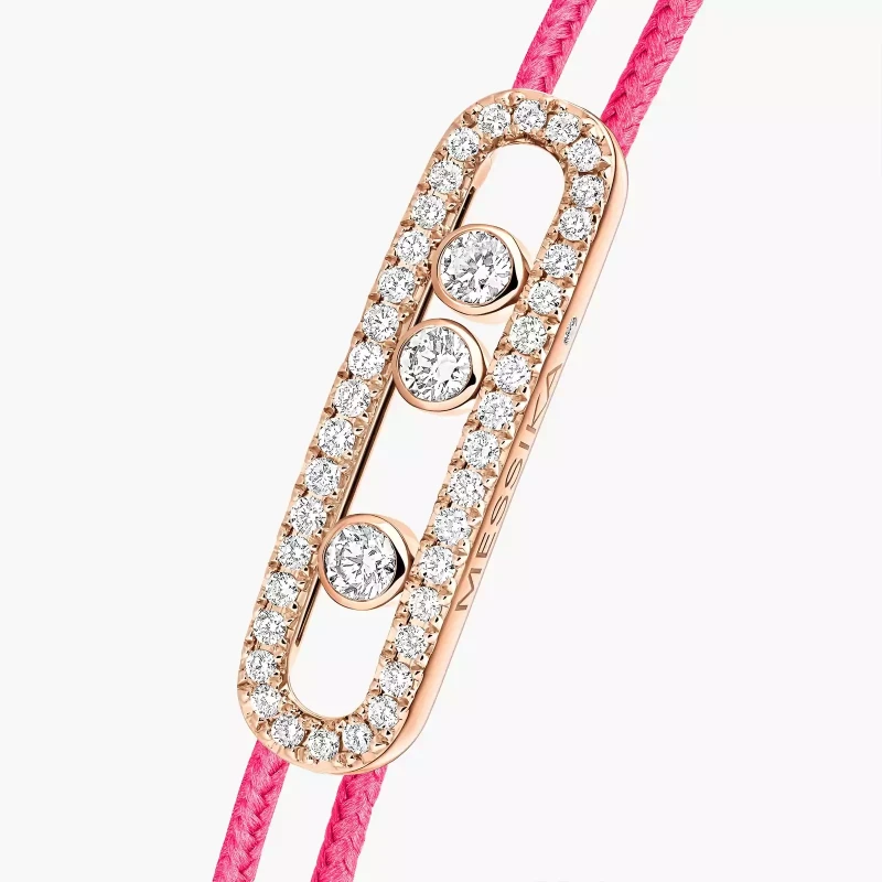 Messika Messika CARE(S) Pink Cord Pavé Bracelet 14654-PG 2