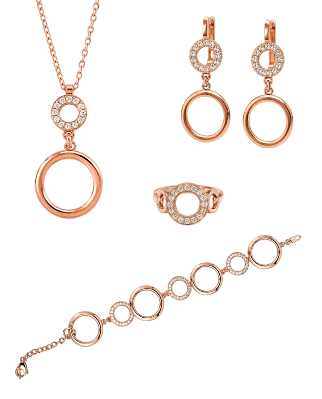 CIRCLE SET WITH DIAMONDS IN ROSE GOLD