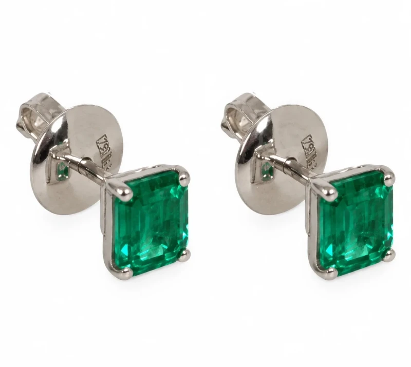 EARRINGS WITH EMERALDS 1.20 CT