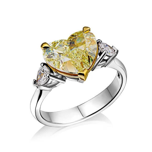 С БРИЛЛИАНТОМ 5.01 CT FANCY LIGHT YELLOW/VS2