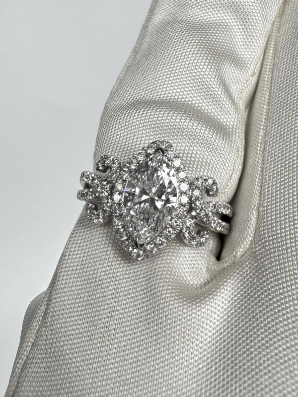 Earrings without a brand MARQUISE DIAMOND 1.01 CT D/VVS1 RING (GIA) NN1.01CT D/VVS1 3