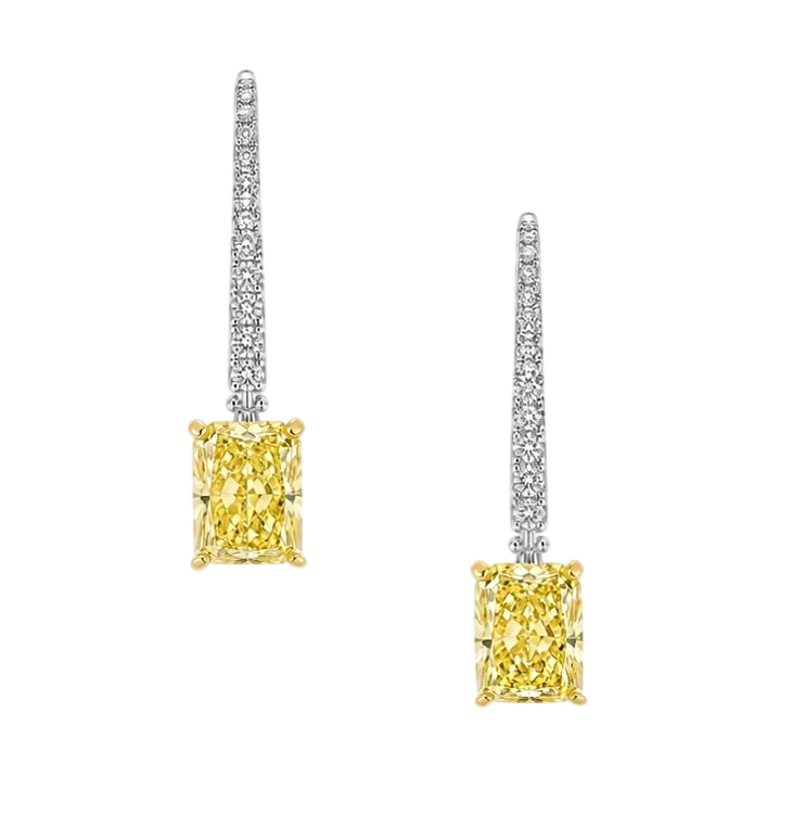 RADIANT DIAMOND 1.05-1.14 CT FANCY YELLOW/INTERNALLY FLAWLESS EARRINGS (GIA)