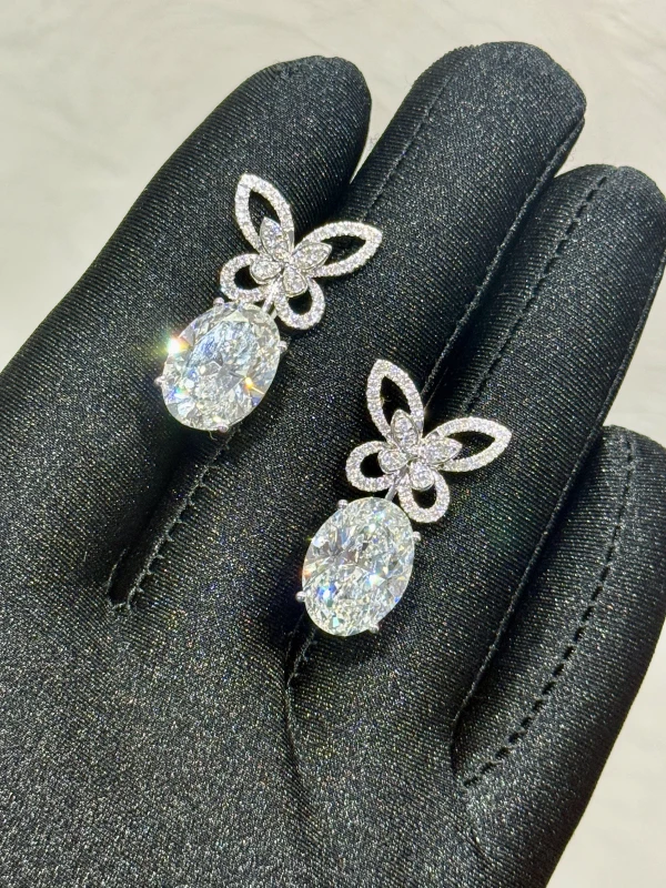 СЕРЬГИ NO NAME OVAL DIAMOND 7.62-7.52 CT E/VS1-VVS2 EARRINGS (GIA) NN7.62-7.52CT 2