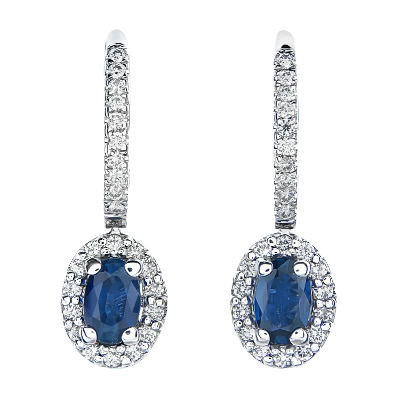 Earrings without a brand SAPPHIRE&DIAMOND SET NNSET 2