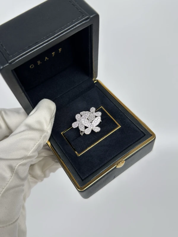 GRAFF Triple Pavé Butterfly Diamond Small Ring (SIZE 53) RGR374 6