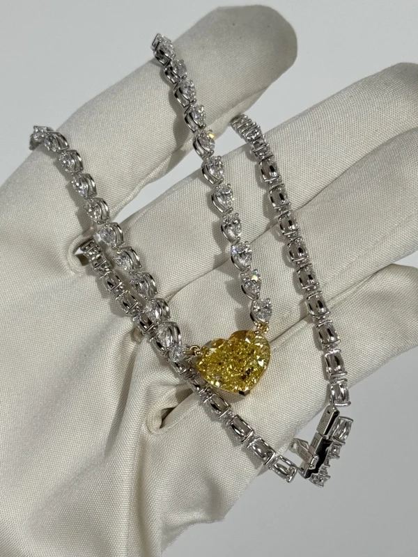 DeRosa HEART DIAMOND 10.03 CT FANCY INTENSE YELLOW /VVS1 NECKLACE (GIA) P17081242B 5