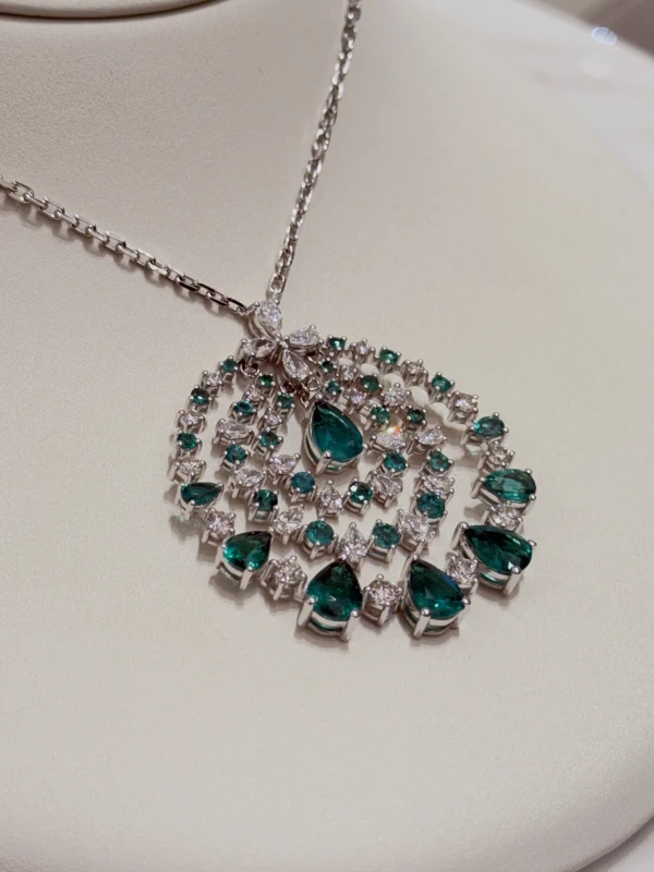 DeRosa EMERALD & DIAMOND NECKLACE 2011N232711775B 3