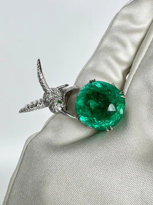 СЕРЬГИ NO NAME PARAIBA TOURMALINE 16.55 CT RING, MOZAMBIQUE ( GRS ) NN16.55 6