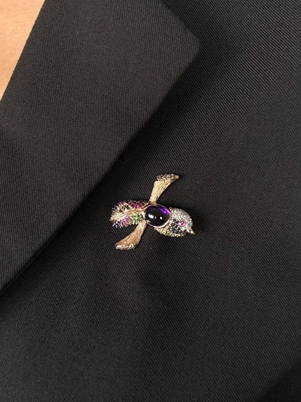 RalfDiamonds AMETHYST BIRD BROOCH RD082 2
