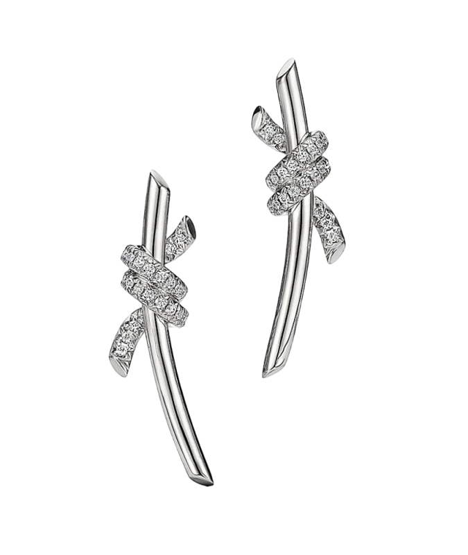 Tiffany & Co Tiffany Knot Earrings in White Gold with Diamonds 70300427 1