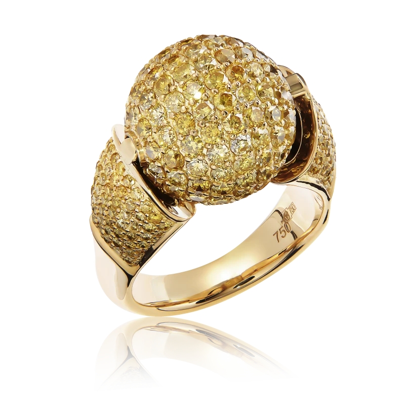 CRIVELLI COCKTAIL RING YELLOW GOLD DIAMOND (SIZE 53) crivelli 1205 1