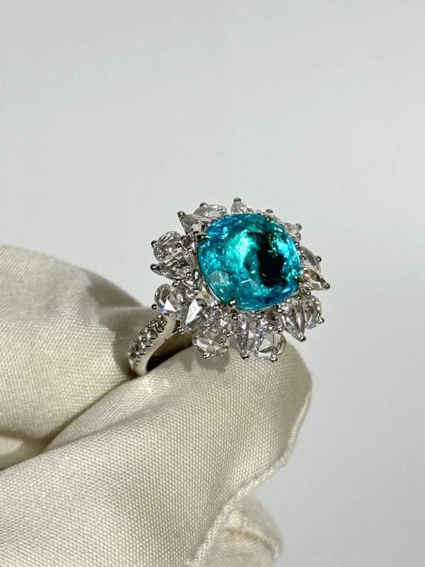 No name PARAIBA TOURMALINE  5.12 CT RING (AIGS) PARAIBA 5.12 CT 4
