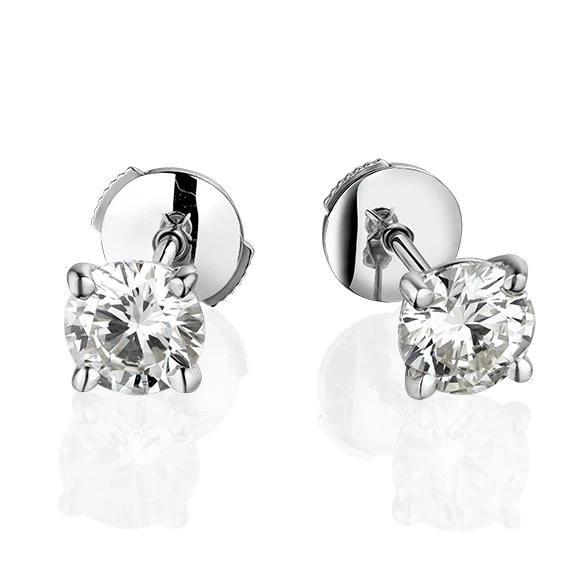 Earrings without a brand С БРИЛЛИАНТАМИ 0.68 СТ H/SI1 - 0.65 CT H/I1  0.56 СТ G/I1 - 0.57 CT H/I2