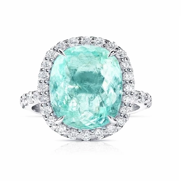 С ТУРМАЛИНОМ PARAIBA 7.24 CT NEON BLUE, MOZAMBIQUE 